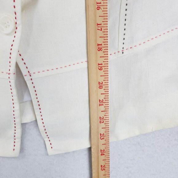 Claudia Strater Jacket Womens EU 42 US 12 Off White Cream Linen Blazer Classic - Picture 8 of 15